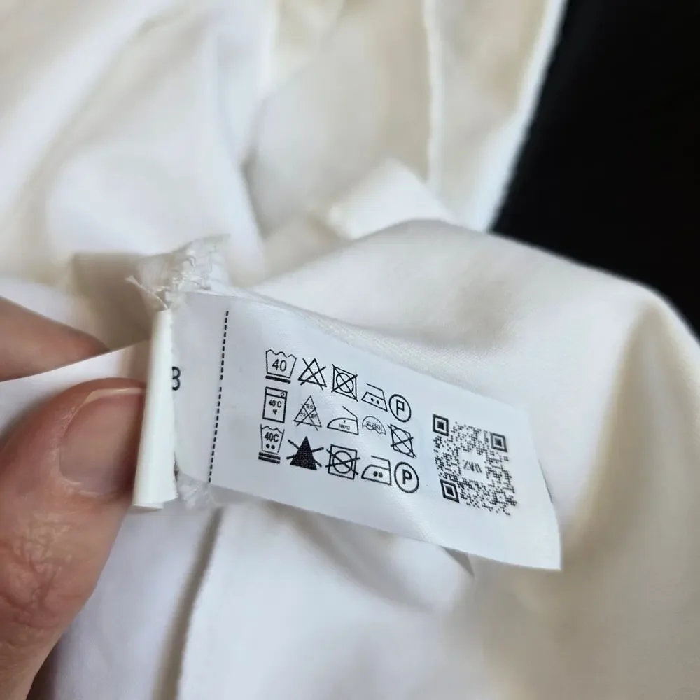 Zara ZW Collection Cape Skirt White Minimalist Maxi Thick Full Vacation Wmoen XS - Picture 13 of 13